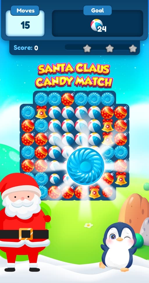 Santa Claus Candy Match - Weihnachten Match Spiel