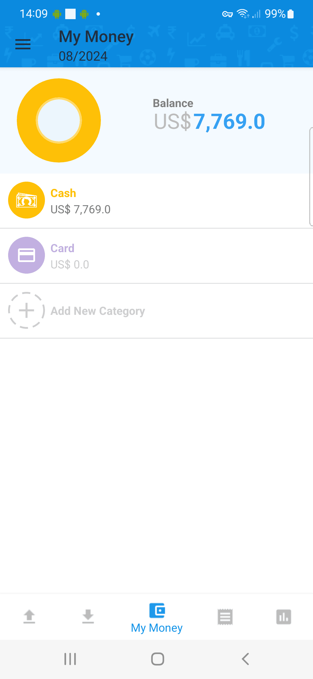 Tracker für Ausgaben und Einnahmen