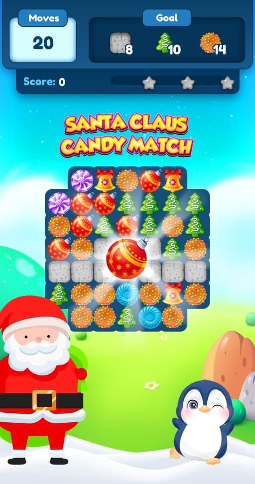 Santa Claus Candy Match - Weihnachten Match Spiel
