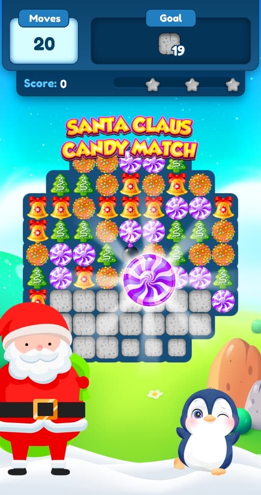 Santa Claus Candy Match - Weihnachten Match Spiel