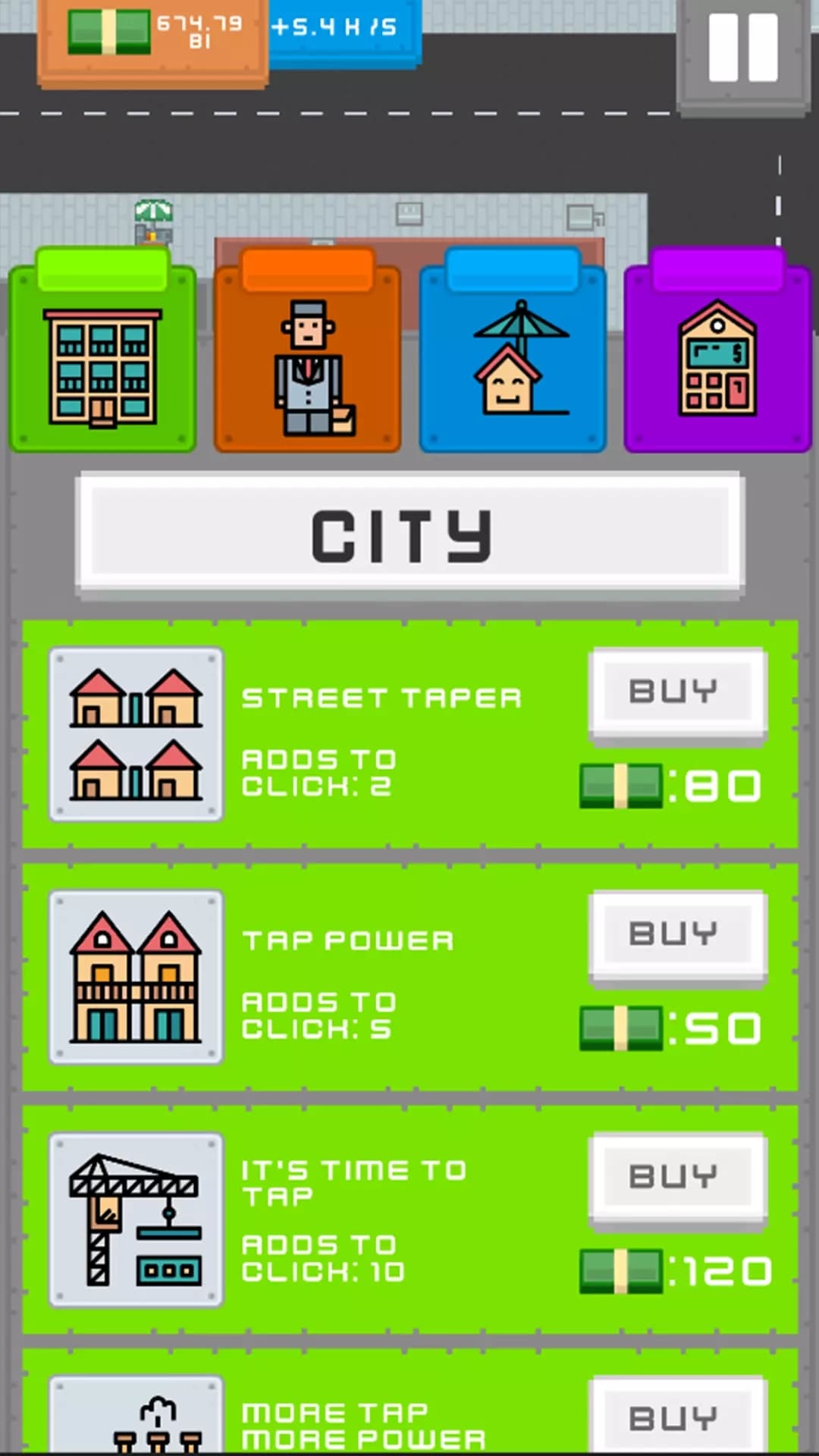 Tippen Sie zum Bauen