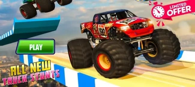 Monster Truck Stunts Mega Ramp