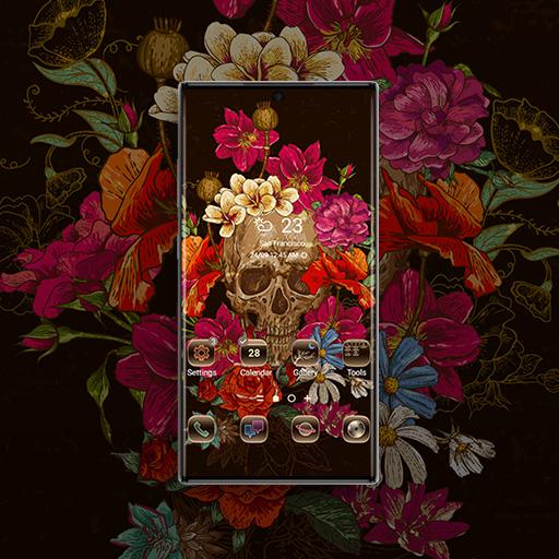 Totenkopf In Blumen