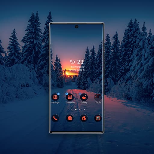 Wunderschöner Wintersonnenuntergang