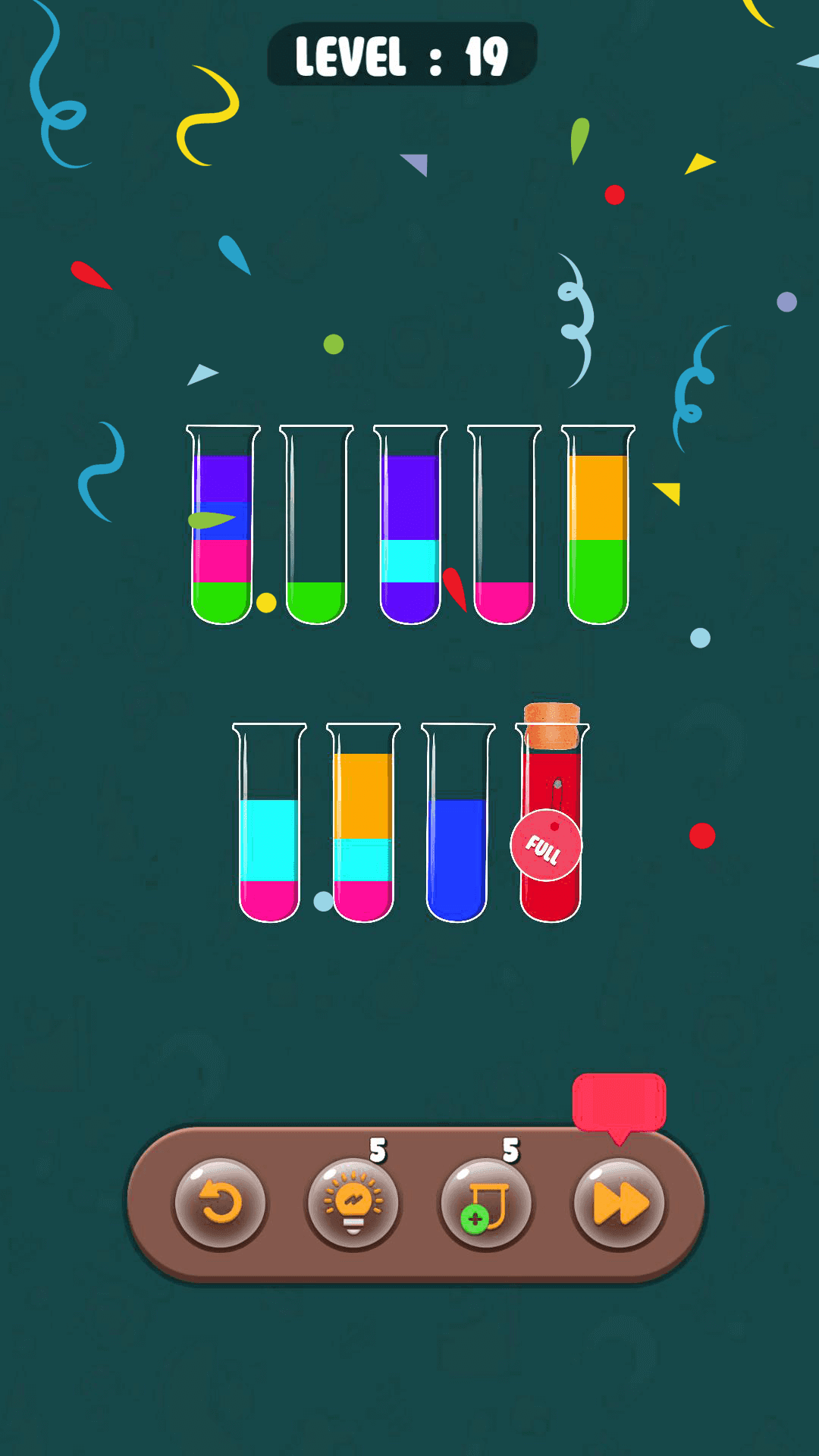 Farbe Wasser sortieren