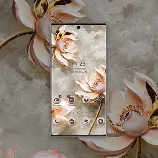 Rose Und Goldene Blumen