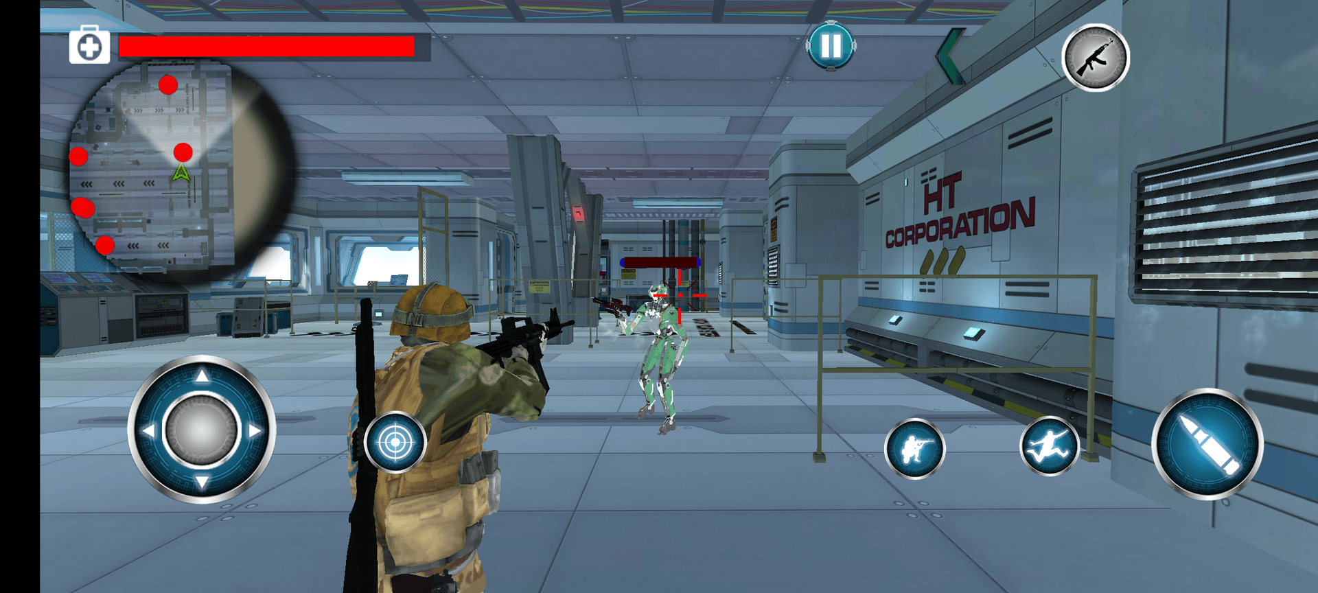 Roboter schießen Streik