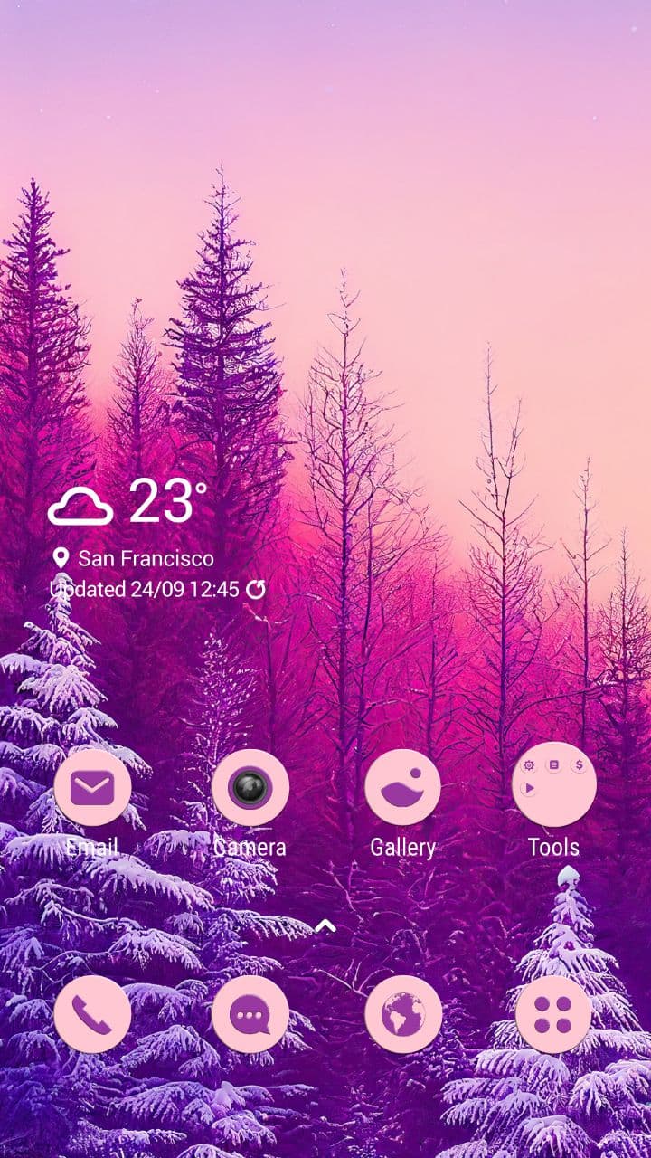 Rosa Winterlandschaft