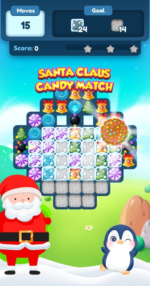 Santa Claus Candy Match - Weihnachten Match Spiel