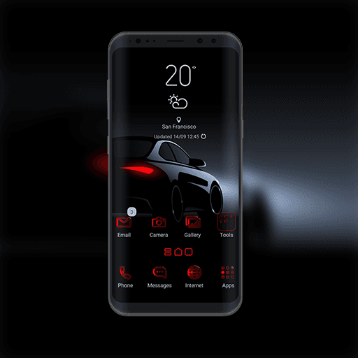 Schwarzes Auto Silhouette