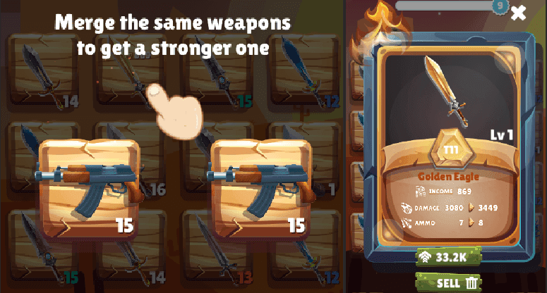 Waffen verschmelzen &amp; treffen