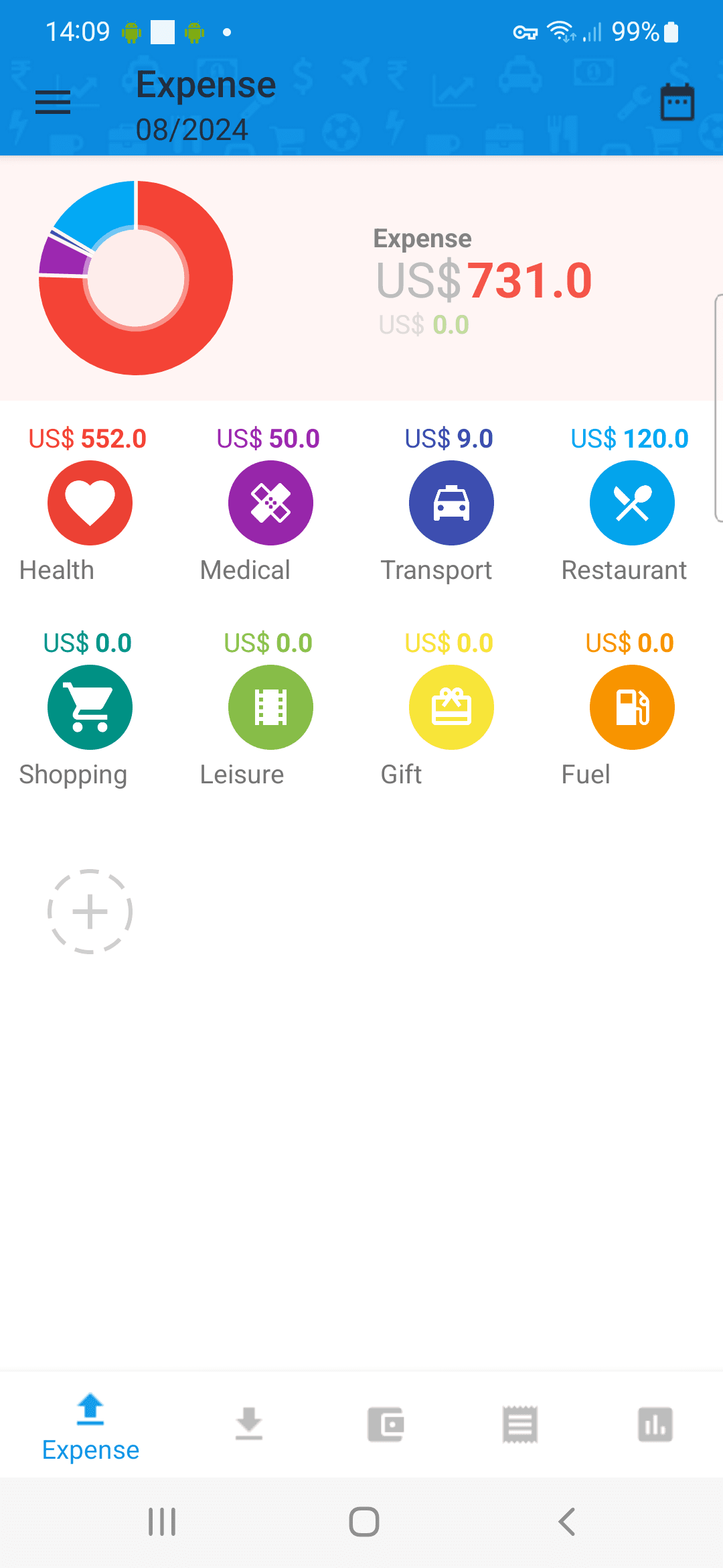 Tracker für Ausgaben und Einnahmen