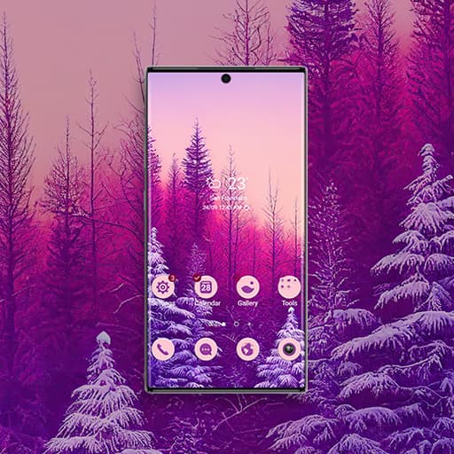 Rosa Winterlandschaft