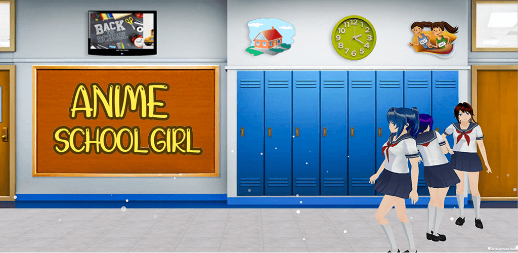 Anime Mädchen Schule Lehrer 3D