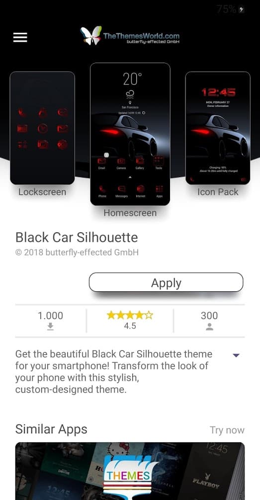 Schwarzes Auto Silhouette