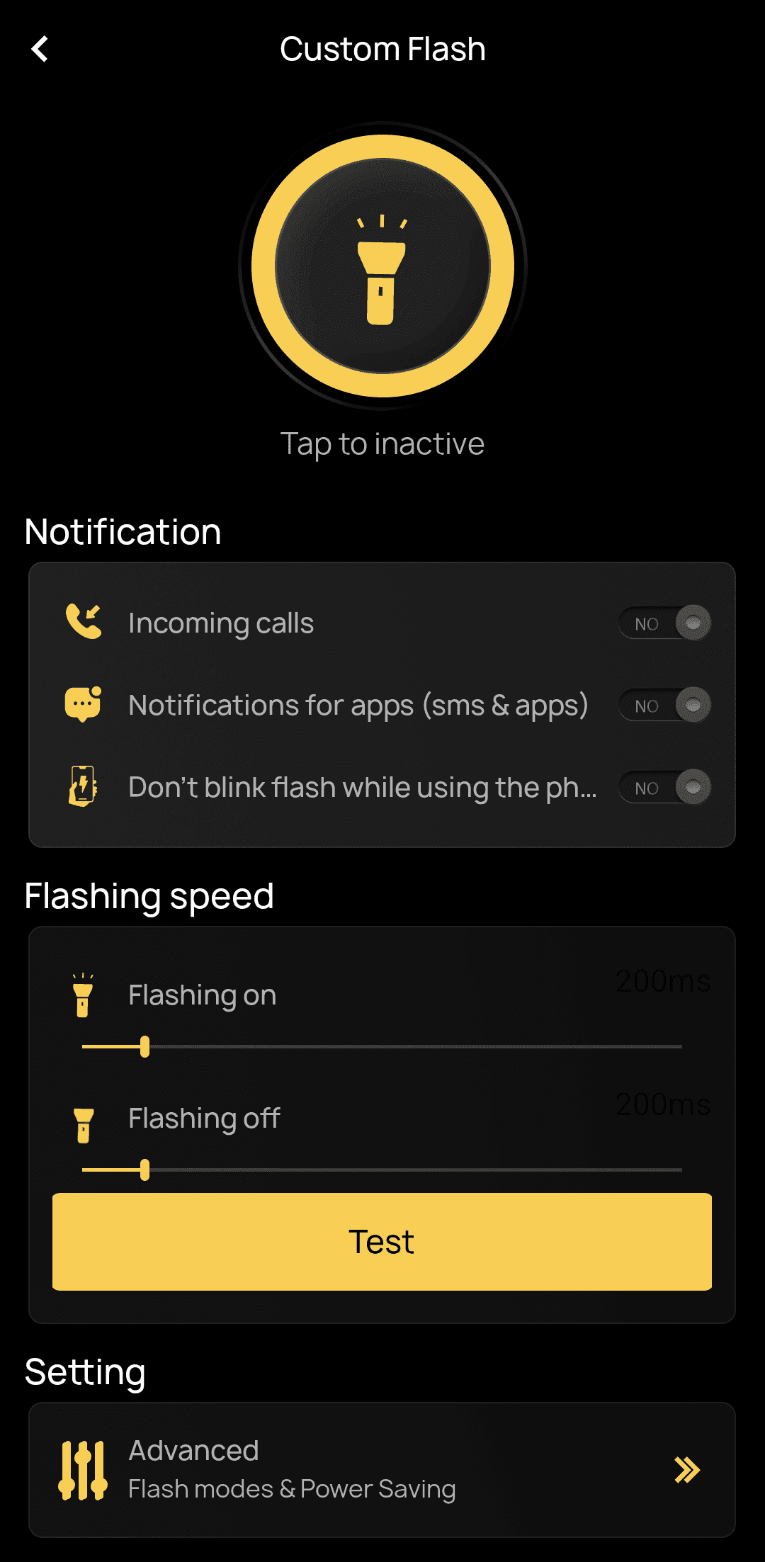 Taschenlampe Led-Benachrichtigungen