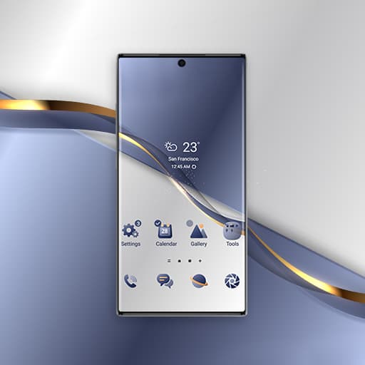 Goldene Linie Auf Sanftem Blau