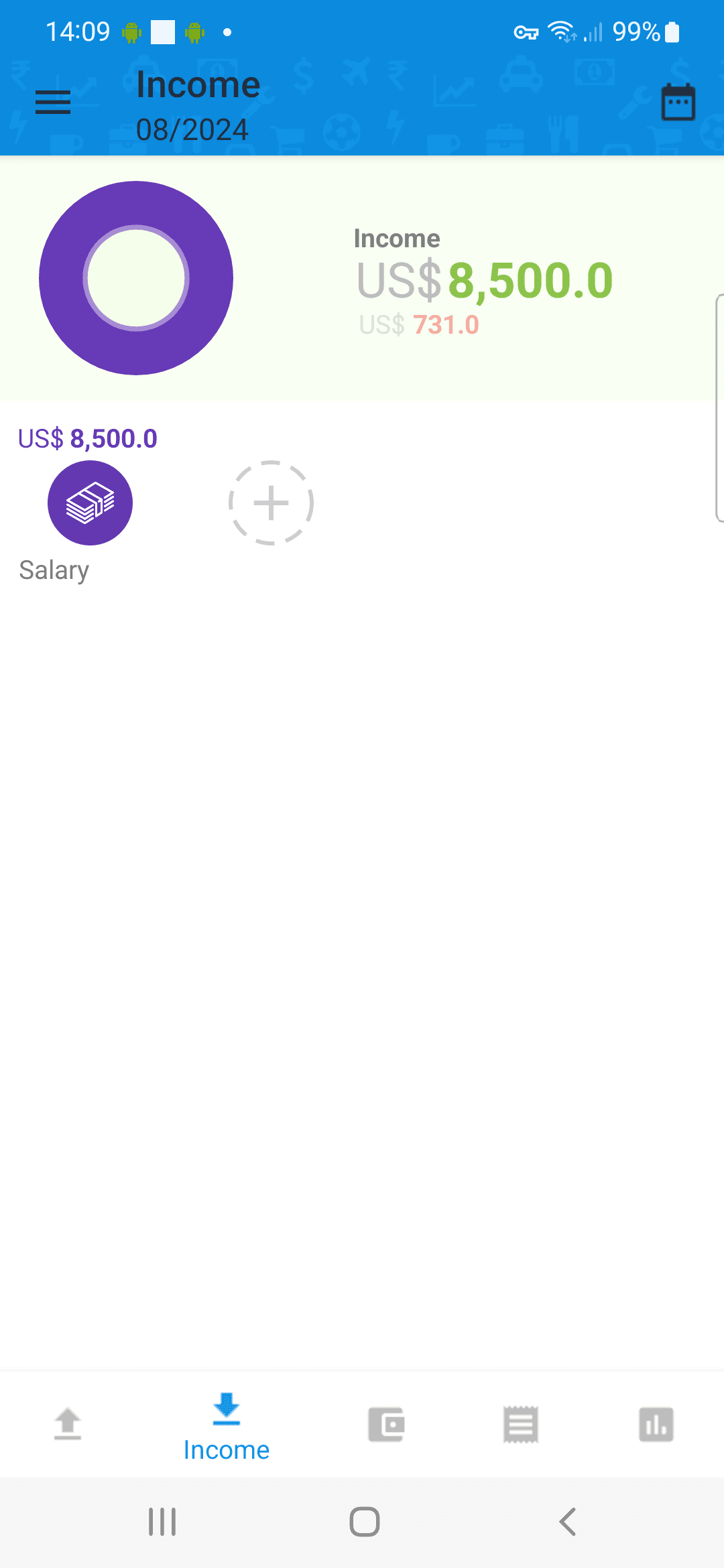 Tracker für Ausgaben und Einnahmen