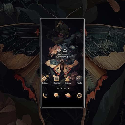 Exotische Motte Und Blumen