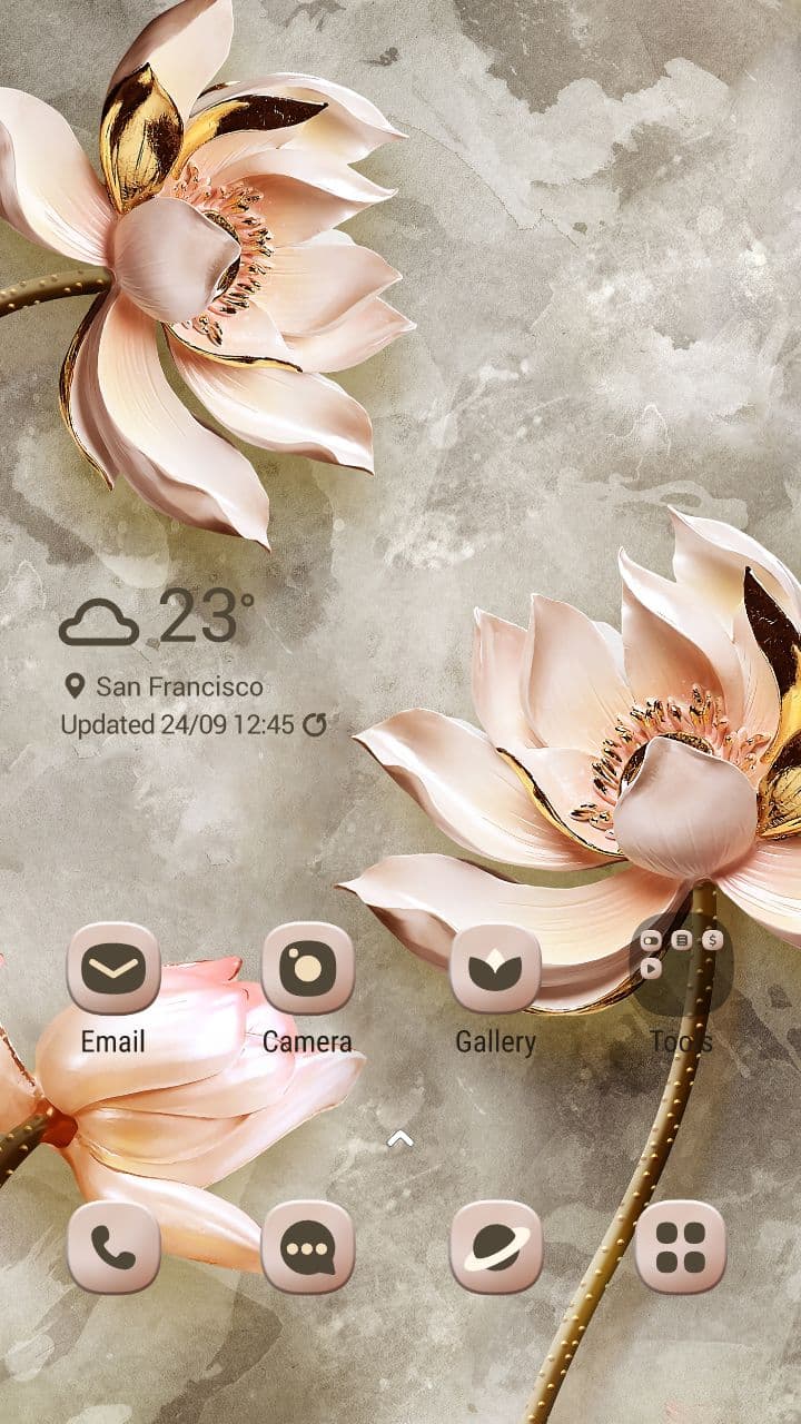 Rose Und Goldene Blumen